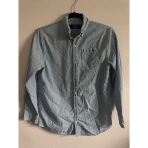 Vineyard Vines Womens Blue Chambray Button Down Shirt Size M Coastal Preppy